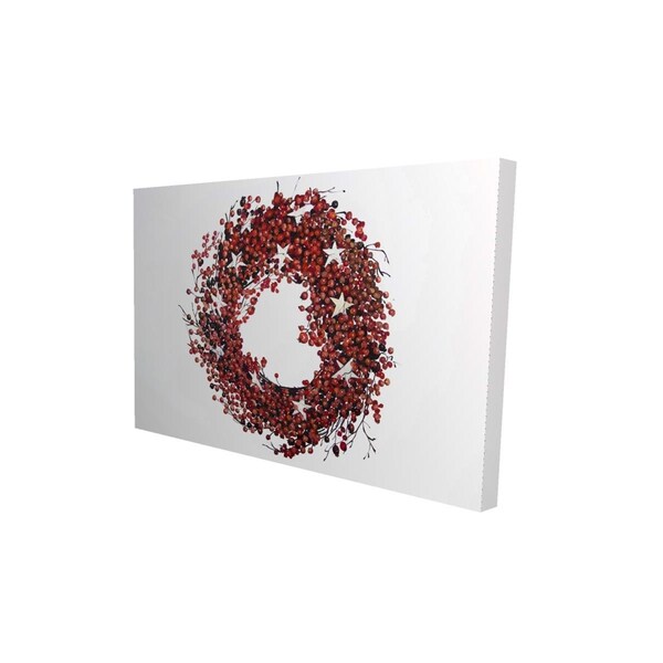 Fondo 20 x 30 in. Red Berry Wreath-Print on Canvas - FO2778204
