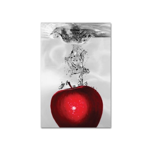 Trademark Fine Art Roderick Stevens 'Red Apple Splash' Canvas Art, 22x32 - RS012-C2232GG