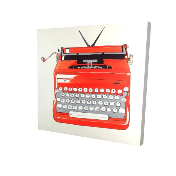 Begin Home Decor 16 x 16 in. Red Typewritter Machine-Print on Canvas - 2080-1616-MI71