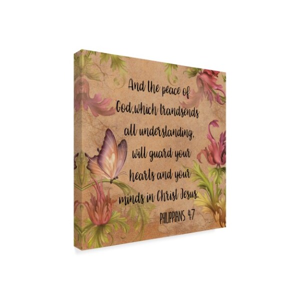 Trademark Fine Art Jean Plout 'Floral Bible Verse 2' Canvas Art, 35x35 - ALI37205-C3535GG