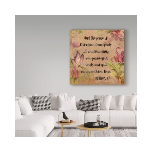 Trademark Fine Art Jean Plout 'Floral Bible Verse 2' Canvas Art, 35x35 - ALI37205-C3535GG