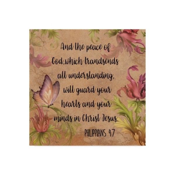 Trademark Fine Art Jean Plout 'Floral Bible Verse 2' Canvas Art, 35x35 - ALI37205-C3535GG