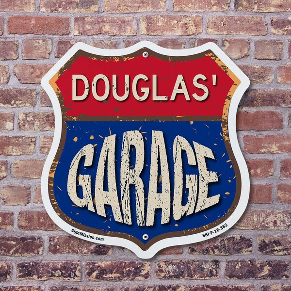Signmission Douglas's Garage, 12 Inch X 12 Inch, Plastic Sign - SHI-P-12-383-DOUGLAS