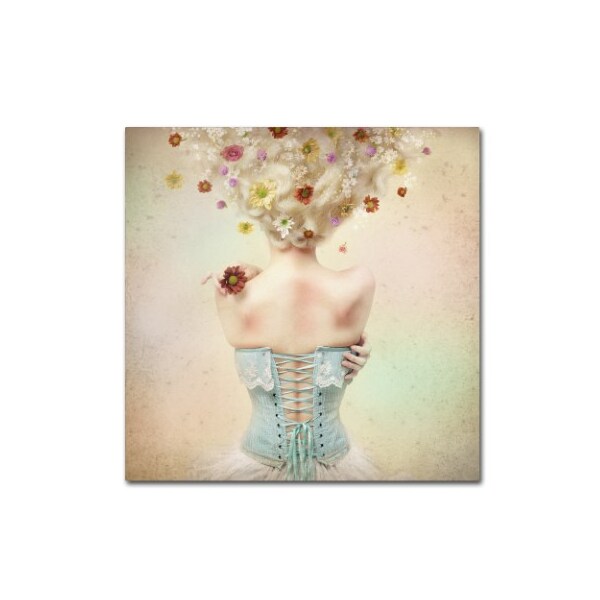 Trademark Fine Art Kiyo Murakami 'Girl Of The Flower Garden' Canvas Art, 18x18 - 1X02050-C1818GG