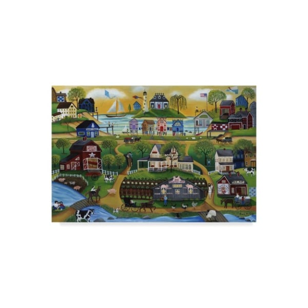 Trademark Fine Art Cheryl Bartley 'Picasso Folk Art Farm' Canvas Art, 16x24 - ALI41058-C1624GG