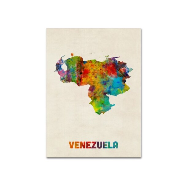 Trademark Fine Art Michael Tompsett 'Venezuela Watercolor Map' Canvas Art, 24x32 - MT0740-C2432GG