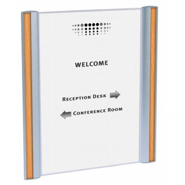 Alba Usa Alba Usa LLC SIGNLETM ALBA Signlet Wall Fixed Sign for Letter Size Documents with 6 Color Side Strip Options and an Anti-Glare Transparent Window - SIGNLETM