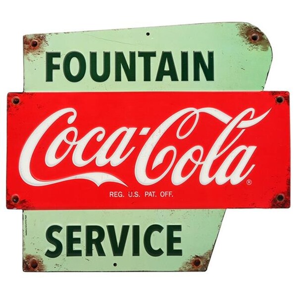 Coca-Cola Coca-Cola 90157553-S Service Embossed Tin Sign - 90157553-S