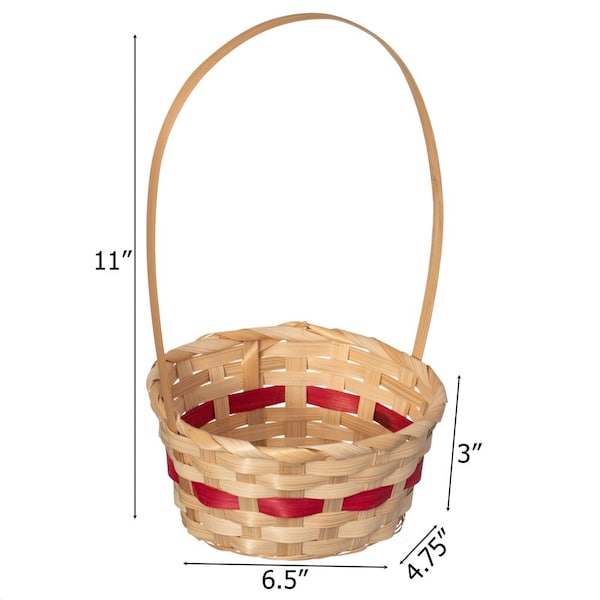Wickerwise Multipurpose Hand-Woven Basket with Handle - Ideal as Gift Basket, Food Storage, Flower and - QI004724