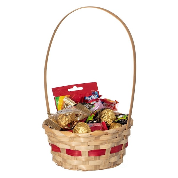 Wickerwise Multipurpose Hand-Woven Basket with Handle - Ideal as Gift Basket, Food Storage, Flower and - QI004724