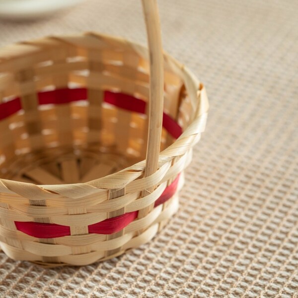 Wickerwise Multipurpose Hand-Woven Basket with Handle - Ideal as Gift Basket, Food Storage, Flower and - QI004724