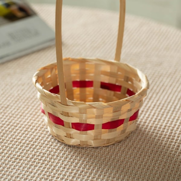 Wickerwise Multipurpose Hand-Woven Basket with Handle - Ideal as Gift Basket, Food Storage, Flower and - QI004724