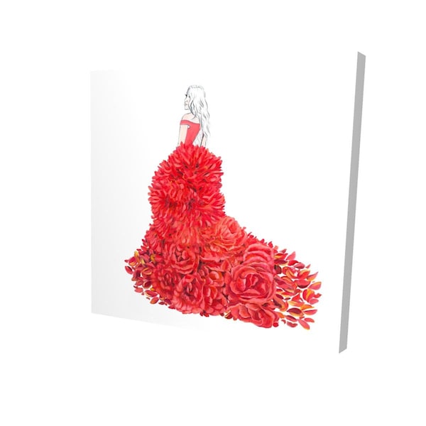 Begin Home Decor 12 x 12 in. Flower Dress-Print on Canvas - 2080-1212-FA47