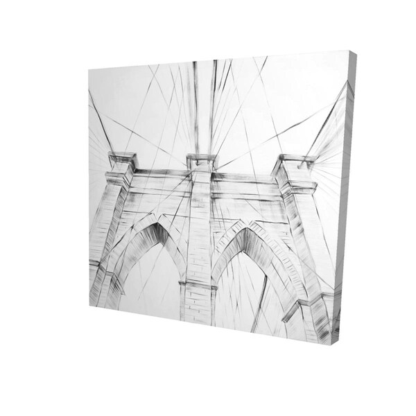 Fondo 16 x 16 in. Brooklyn Bridge Sketch-Print on Canvas - FO2791870