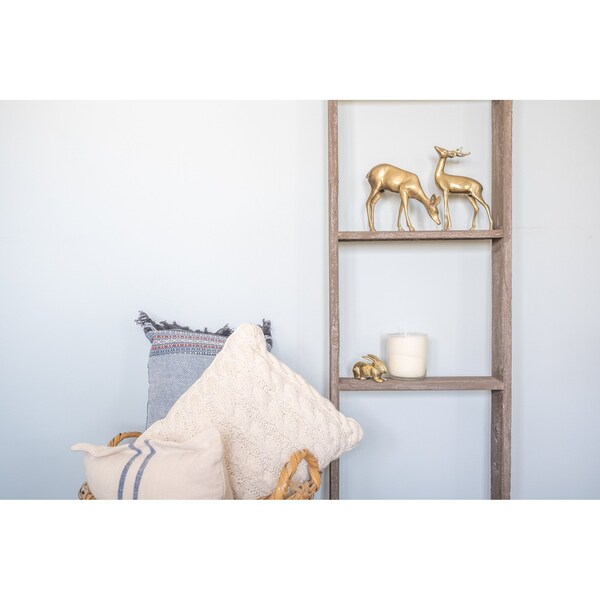Barnwoodusa Rustic Farmhouse 5ft Reclaimed Wood Picket Ladder (Brown) - 672713212553