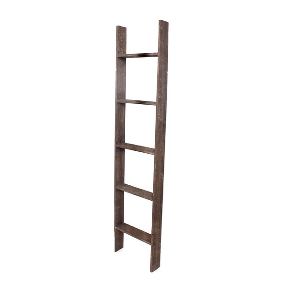 Barnwoodusa Rustic Farmhouse 5ft Reclaimed Wood Picket Ladder (Brown) - 672713212553