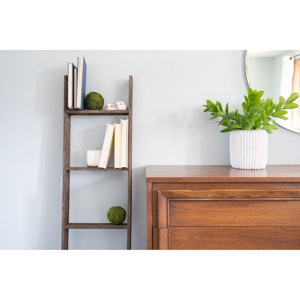 Barnwoodusa Rustic Farmhouse 5ft Reclaimed Wood Picket Ladder (Brown) - 672713212553