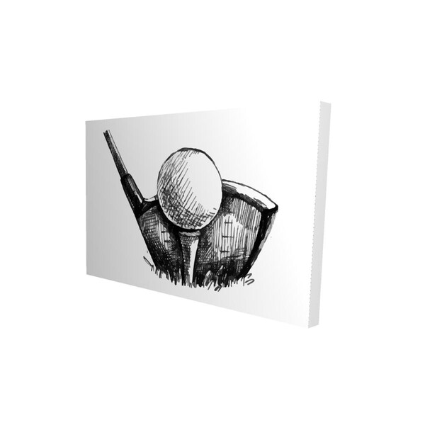 Begin Home Decor 12 x 18 in. Golf Ball Black & White-Print on Canvas - 2080-1218-SP4-1