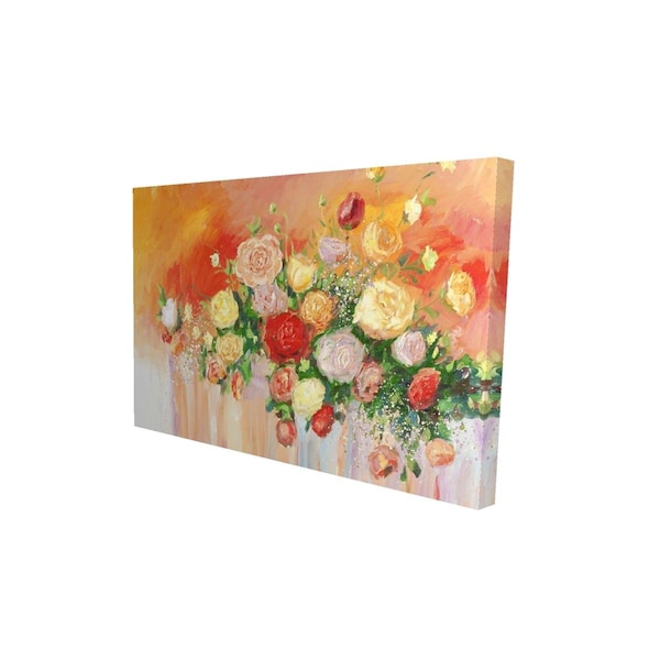 Fondo 20 x 30 in. Bouquet of Multicolor Abstract Flowers-Print on Canvas - FO2787978