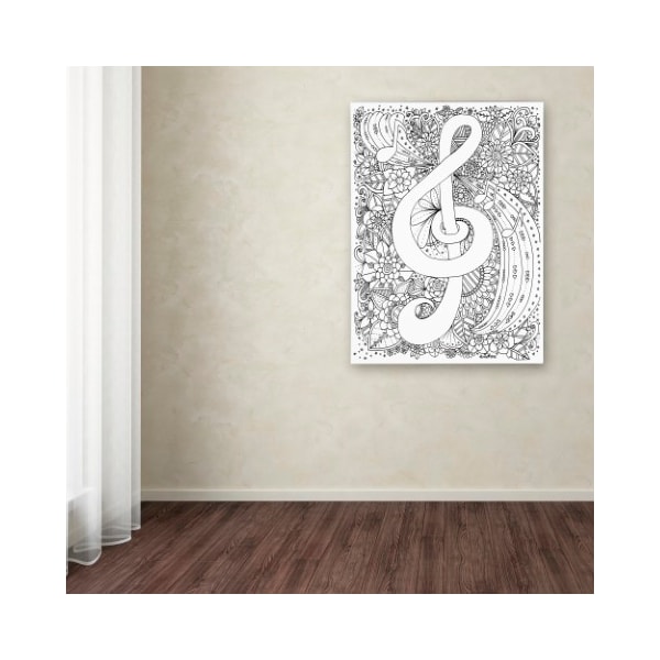 Trademark Fine Art KCDoodleArt 'J-Clef Doodle' Canvas Art, 18x24 - ALI3676-C1824GG