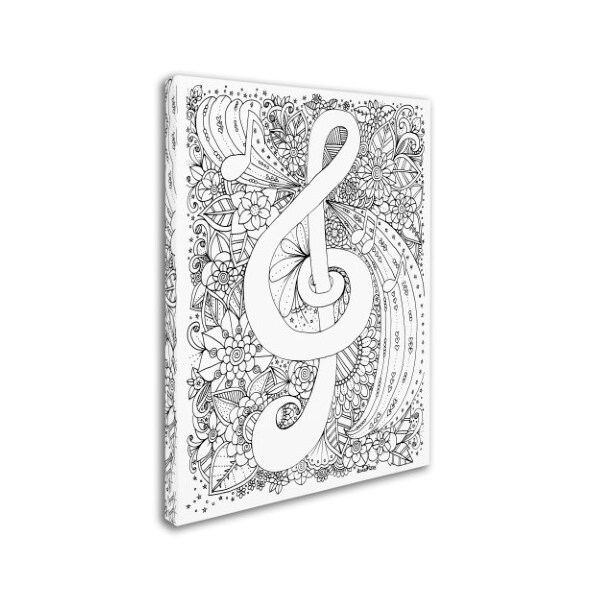 Trademark Fine Art KCDoodleArt 'J-Clef Doodle' Canvas Art, 18x24 - ALI3676-C1824GG