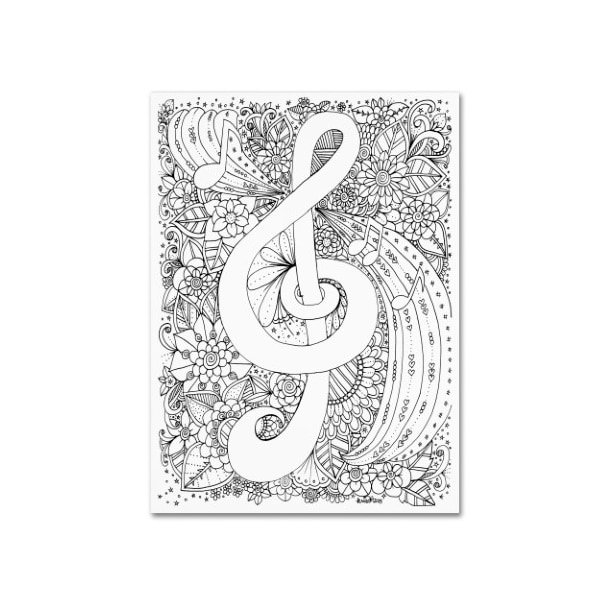 Trademark Fine Art KCDoodleArt 'J-Clef Doodle' Canvas Art, 18x24 - ALI3676-C1824GG