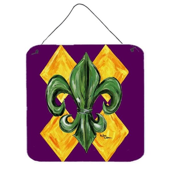 Jensendistributionservices Mardi Gras Harlequin Fleur De Lis Aluminium Metal Wall Or Door Hanging Prints - MI236867