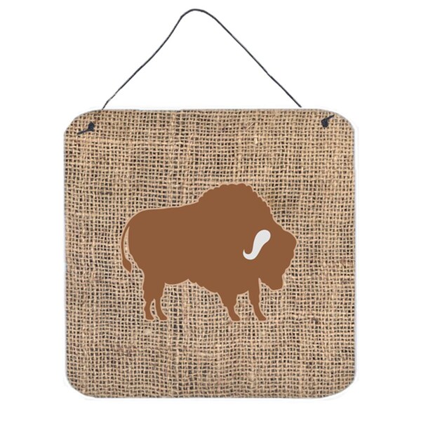 Micasa Buffalo Burlap And Brown Aluminium Metal Wall Or Door Hanging Prints 6 x 6 In. - MI236478