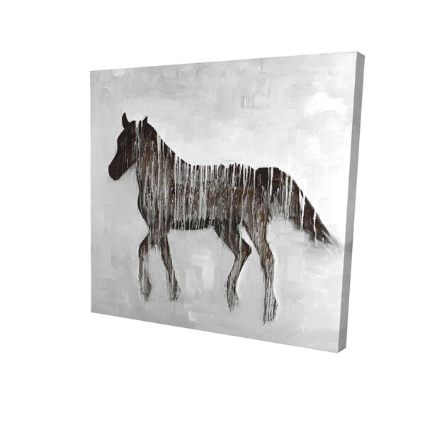 Fondo 16 x 16 in. Gambading Abstract Horse-Print on Canvas - FO2792273
