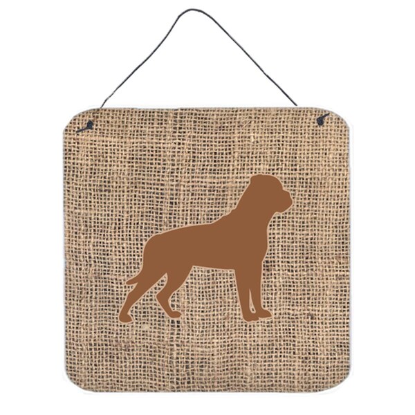 Micasa Rottweiler Burlap And Brown Aluminium Metal Wall Or Door Hanging Prints - MI236336