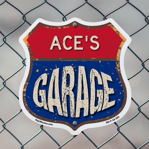 Signmission Ace's Garage, 12 Inch X 12 Inch, Plastic Sign - SHI-P-12-383-ACE