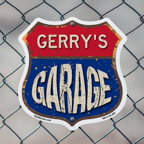 Signmission Gerry's Garage, 12 inch X 12 inch, Aluminum Metal Sign, 5PK - SHI-A-5PACK-12-383-GERRY