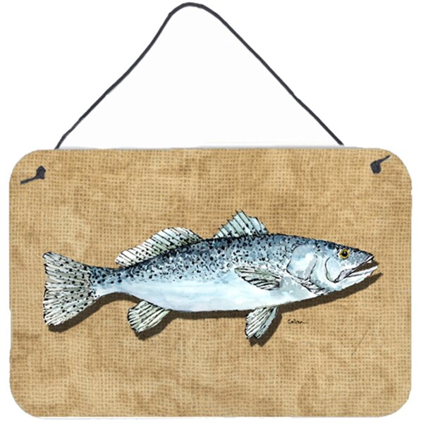 Carolines Treasures 8 x 12 in. Speckled Trout Aluminium Metal Wall or Door Hanging Print - 8809DS812