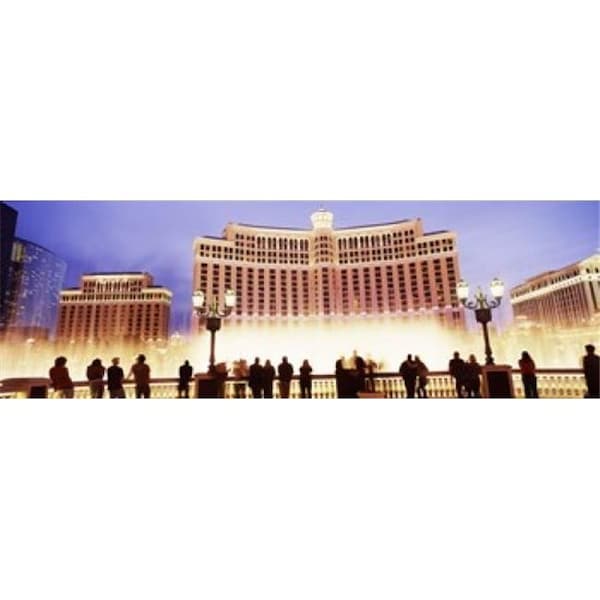 Rlm Distribution Hotel lit up at night  Bellagio Resort And Casino  The Strip  Las Vegas  Nevada  USA Poster Print by  - 36 x 12 - HO890699