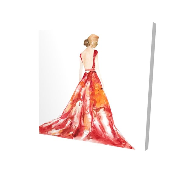 Fondo 12 x 12 in. Red Prom Dress-Print on Canvas - FO2790884