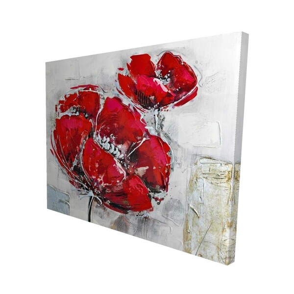 Fondo 16 x 20 in. Abstract & Texturized Red Flowers-Print on Canvas - FO2792128