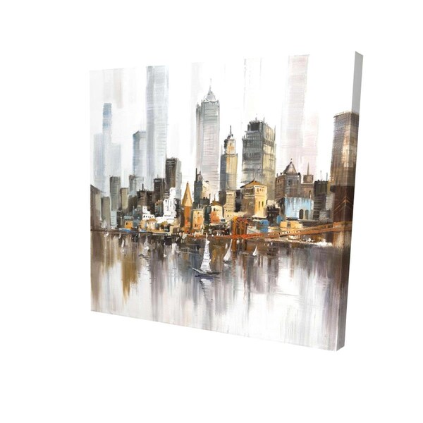 Begin Home Decor 16 x 16 in. Urban Landscape & Its Sailboats-Print on Canvas - 2080-1616-CI171