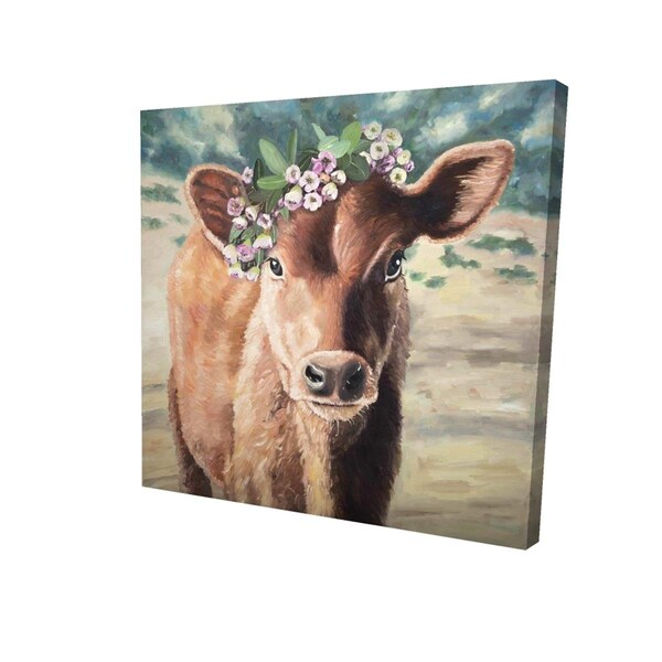 Fondo 32 x 32 in. Cute Jersey Cow-Print on Canvas - FO2795208