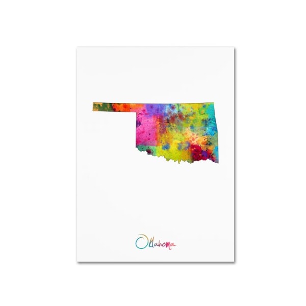 Trademark Fine Art Michael Tompsett 'Oklahoma Map' Canvas Art, 24x32 - MT0710-C2432GG