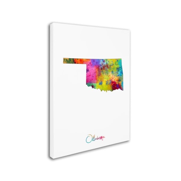 Trademark Fine Art Michael Tompsett 'Oklahoma Map' Canvas Art, 24x32 - MT0710-C2432GG