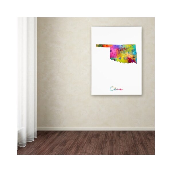 Trademark Fine Art Michael Tompsett 'Oklahoma Map' Canvas Art, 24x32 - MT0710-C2432GG