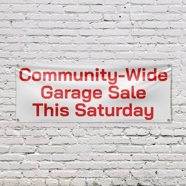 Signmission Community Wide Garage Sale this Saturday, 18 Inch x 48 Inch, Vinyl Banner - B-30522