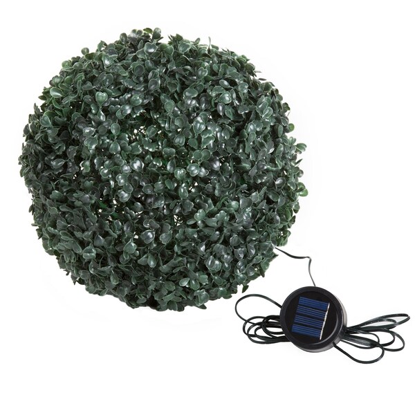Pure Garden Solar LED Faux Boxwood Topiary Ball - 50-128