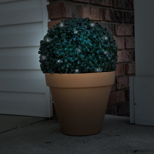Pure Garden Solar LED Faux Boxwood Topiary Ball - 50-128