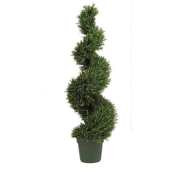 Nearly Natural Rosemary Spiral 4 - Indoor- Outdoor Silk Tree- Green - 5170