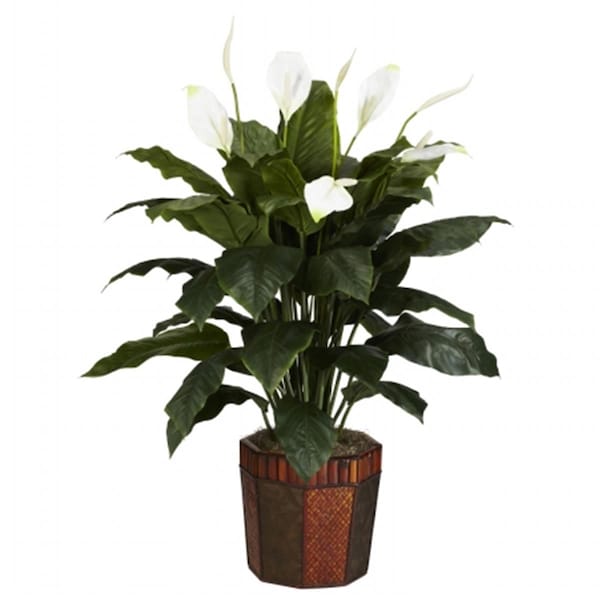 Nearly Natural Spathyfillum with Vase Silk Plant - 6638