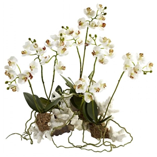 Nearly Natural Mini Phalaenopsis Set on Coral - 4836