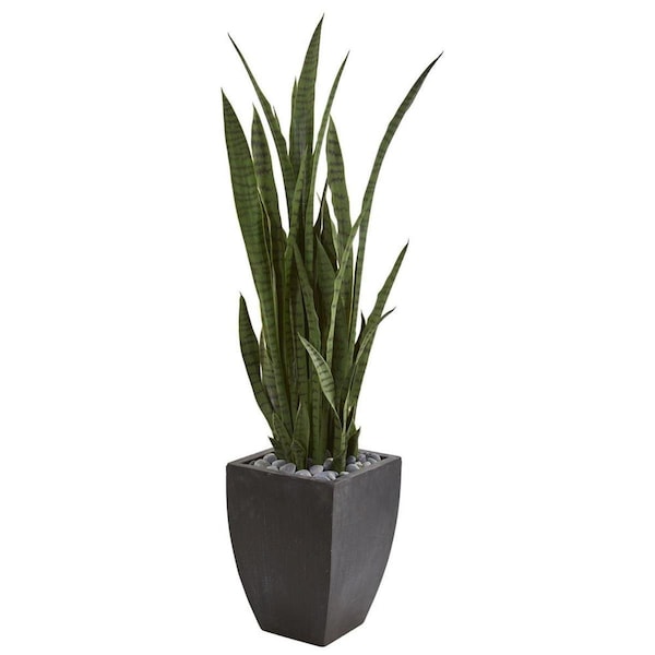 Dare2Decor 4.5 in. Sansevieria Artificial Plant in Black Planter - DA2623410