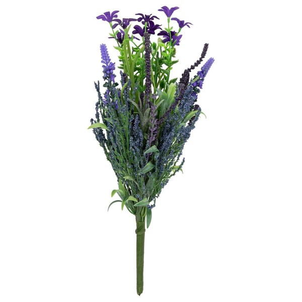 Allstate 14 in. Fern Artificial Silk Floral Bouquet Flowers, Lavender - 35163969
