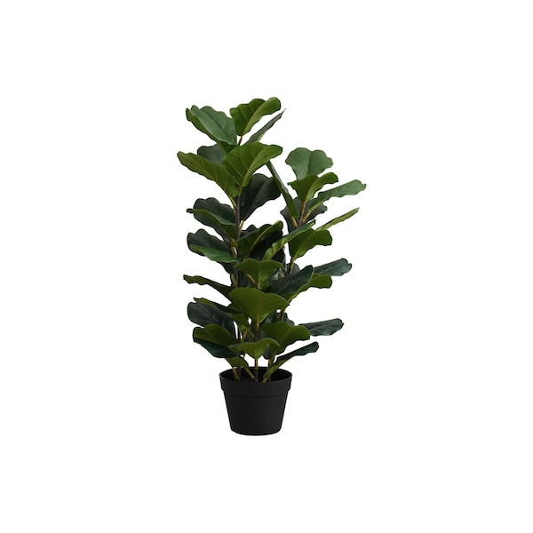 Monarch Specialties Artificial Plant, 32" Tall, Fiddle Tree, Indoor, Faux, Fake, Floor, Greenery, Potted, Real Touch - I 9511